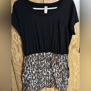 No Boundaries Size XL Black/Leopard Dress